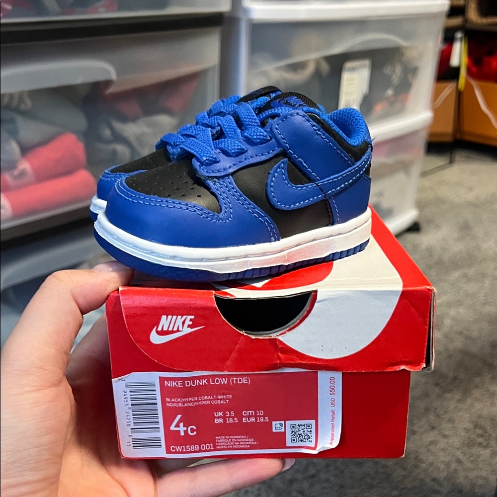 Nike Kids Dunk Low Sneakers - Blue and Black